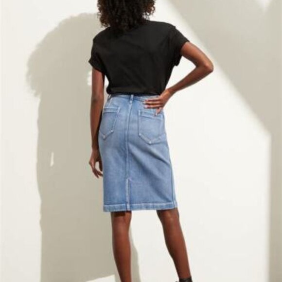 Banana Republic BR denim pencil a-line jean skirt petite 4 4P P4 - Picture 2 of 13